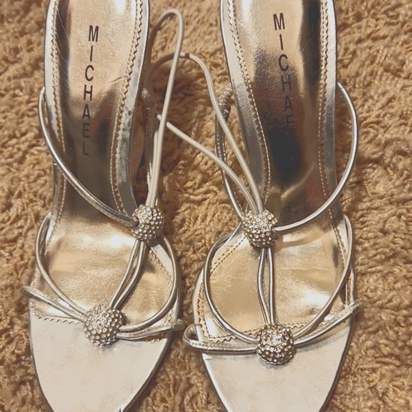 Michael silver clear sandal heel w/ crystal balls. Size 7. BRAND NEW NEVER WORN! - Picture 3 of 6
